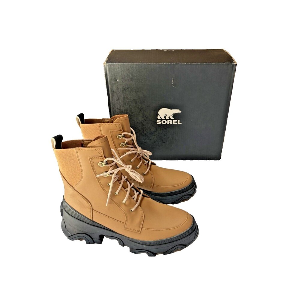 Sorel Women’s Brex Boot Lace Waterproof Tawny Buff & Black Size 10 New In Box